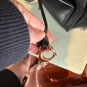 Coach Black Leather Satchel with Gold Hardware